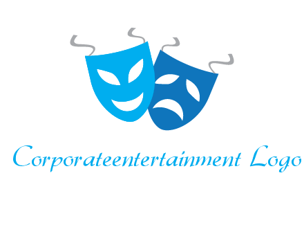 two theater masks entertainment logo