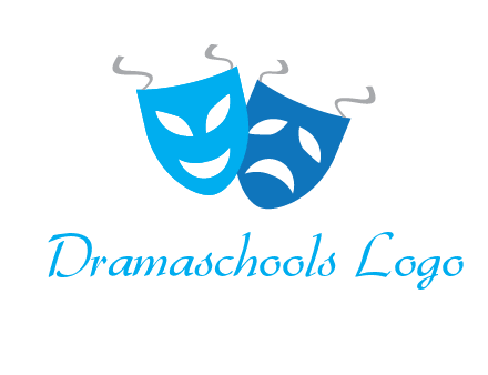 two theater masks entertainment logo