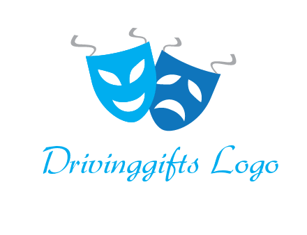 two theater masks entertainment logo
