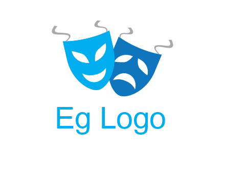 two theater masks entertainment logo