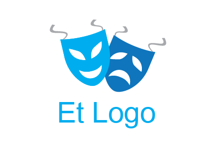 two theater masks entertainment logo
