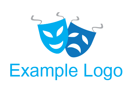 two theater masks entertainment logo