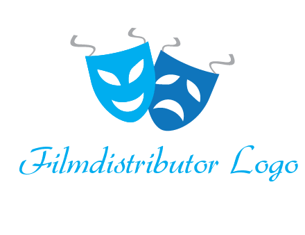 two theater masks entertainment logo