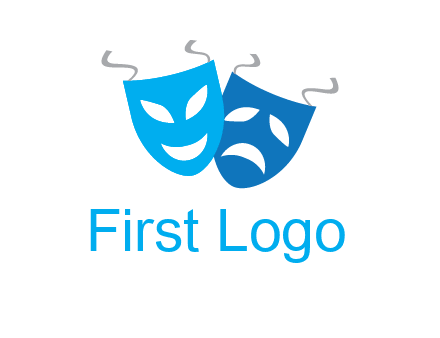 two theater masks entertainment logo