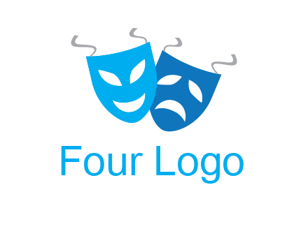 two theater masks entertainment logo