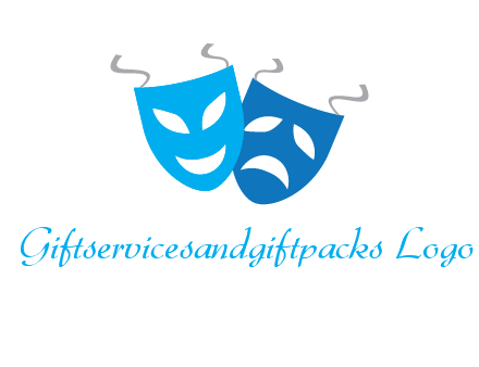 two theater masks entertainment logo