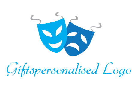 two theater masks entertainment logo