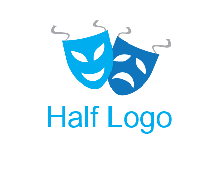 two theater masks entertainment logo