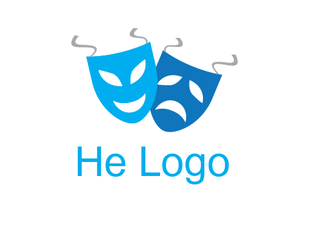 two theater masks entertainment logo