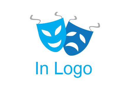 two theater masks entertainment logo