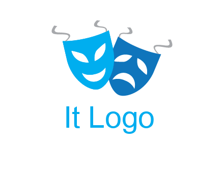 two theater masks entertainment logo