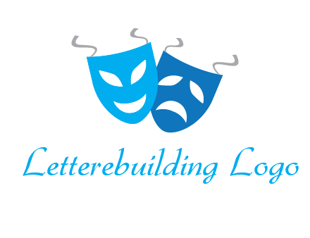 two theater masks entertainment logo