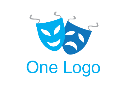 two theater masks entertainment logo
