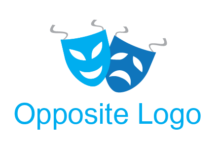 two theater masks entertainment logo