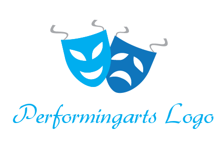 two theater masks entertainment logo