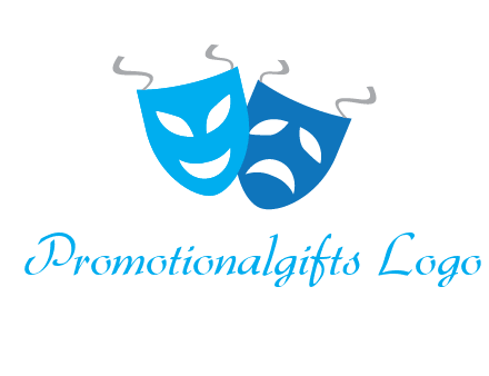 two theater masks entertainment logo