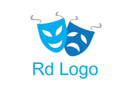 two theater masks entertainment logo
