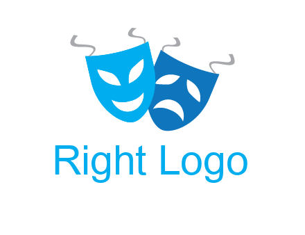 two theater masks entertainment logo