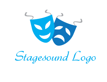 two theater masks entertainment logo