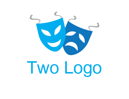 two theater masks entertainment logo