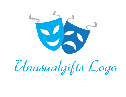 two theater masks entertainment logo