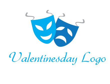 two theater masks entertainment logo