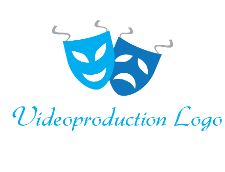 two theater masks entertainment logo