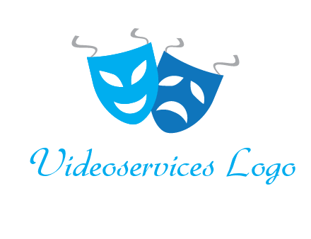 two theater masks entertainment logo