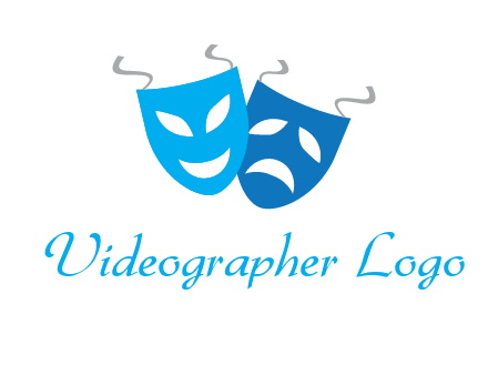two theater masks entertainment logo
