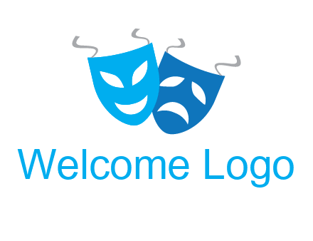 two theater masks entertainment logo