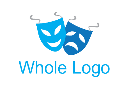 two theater masks entertainment logo