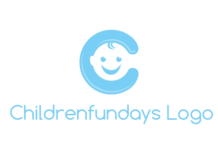 baby face inside letter C logo