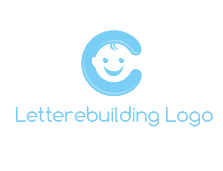 baby face inside letter C logo