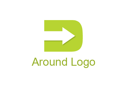 arrow inside letter D logo
