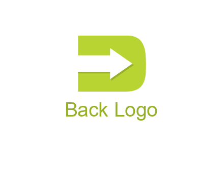 arrow inside letter D logo