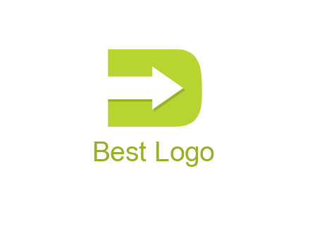 arrow inside letter D logo