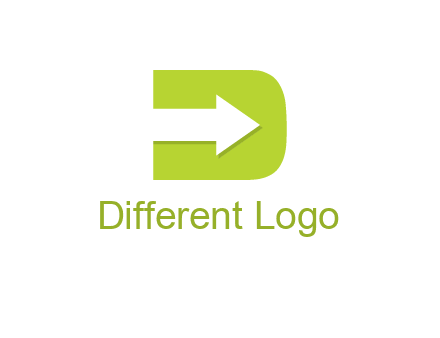 arrow inside letter D logo
