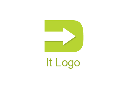 arrow inside letter D logo