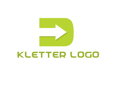 arrow inside letter D logo