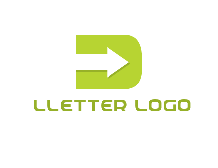 arrow inside letter D logo