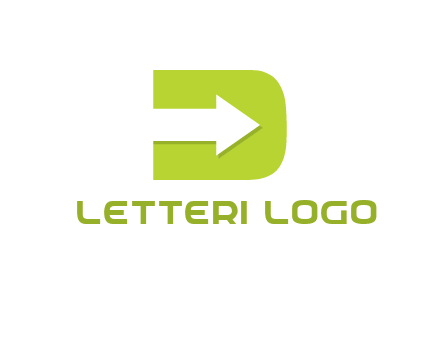 arrow inside letter D logo