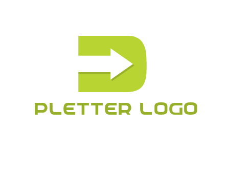 arrow inside letter D logo