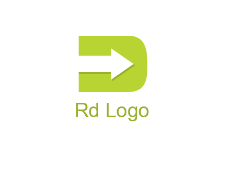 arrow inside letter D logo