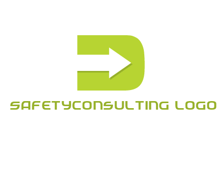 arrow inside letter D logo