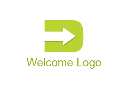 arrow inside letter D logo