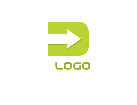 arrow inside letter D logo