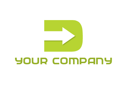 arrow inside letter D logo
