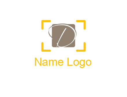letter D inside square with camera focus logo