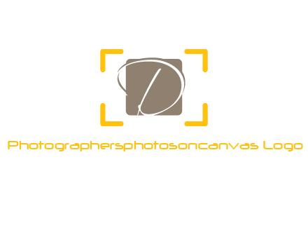 letter D inside square with camera focus logo