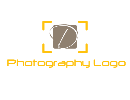 letter D inside square with camera focus logo